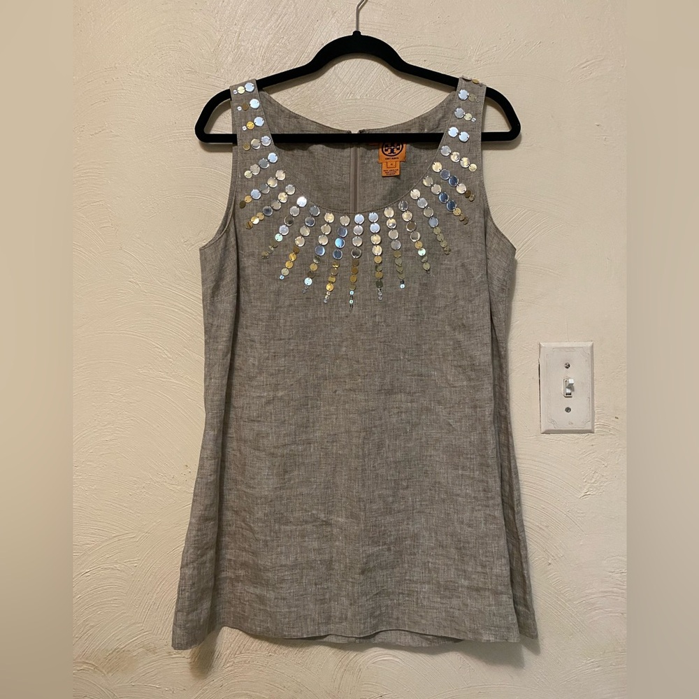 Tory Burch Linen Sleeveless Tunic Size Large ~ New Without Tag